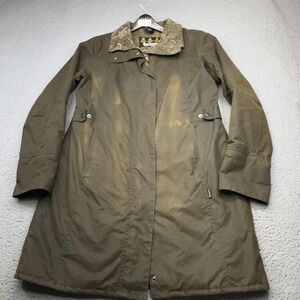 Barbour Wax Jacket Womens US 8 Olive A Line Newhamshire Coat England Classic